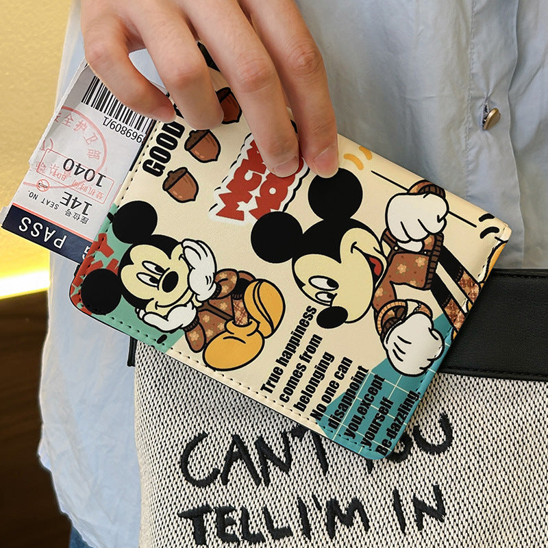 Cute card holder ID bag protective cover multi cartoon passport clip functional card for overseas travel storage
