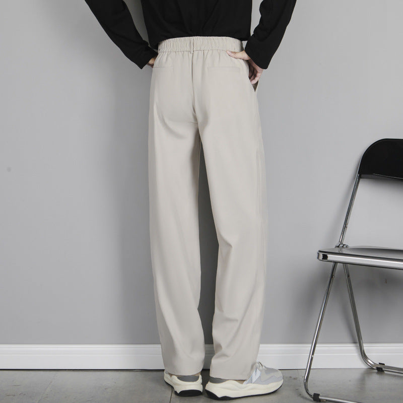High street black casual suit pants for men