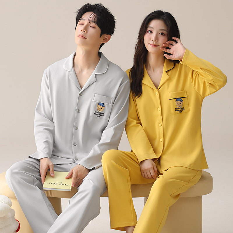 Couple collar men and women can wear outerwear set