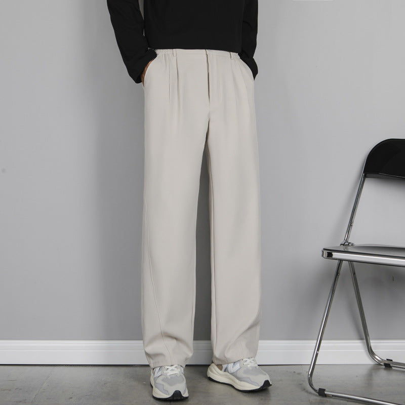 High street black casual suit pants for men