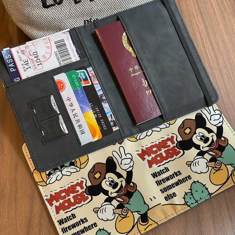 Cute card holder ID bag protective cover multi cartoon passport clip functional card for overseas travel storage
