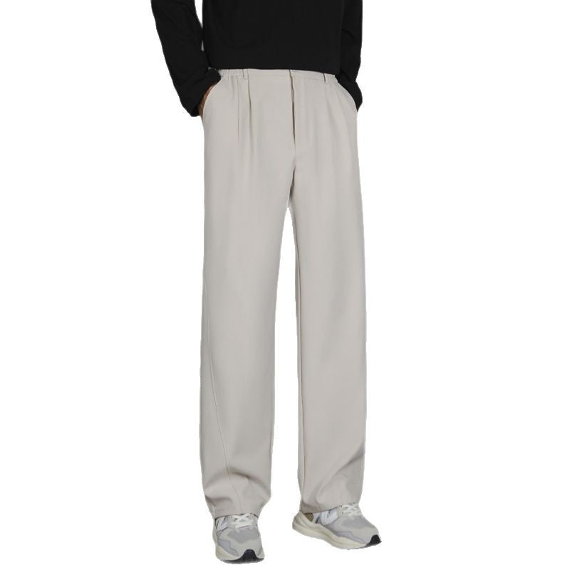 High street black casual suit pants for men