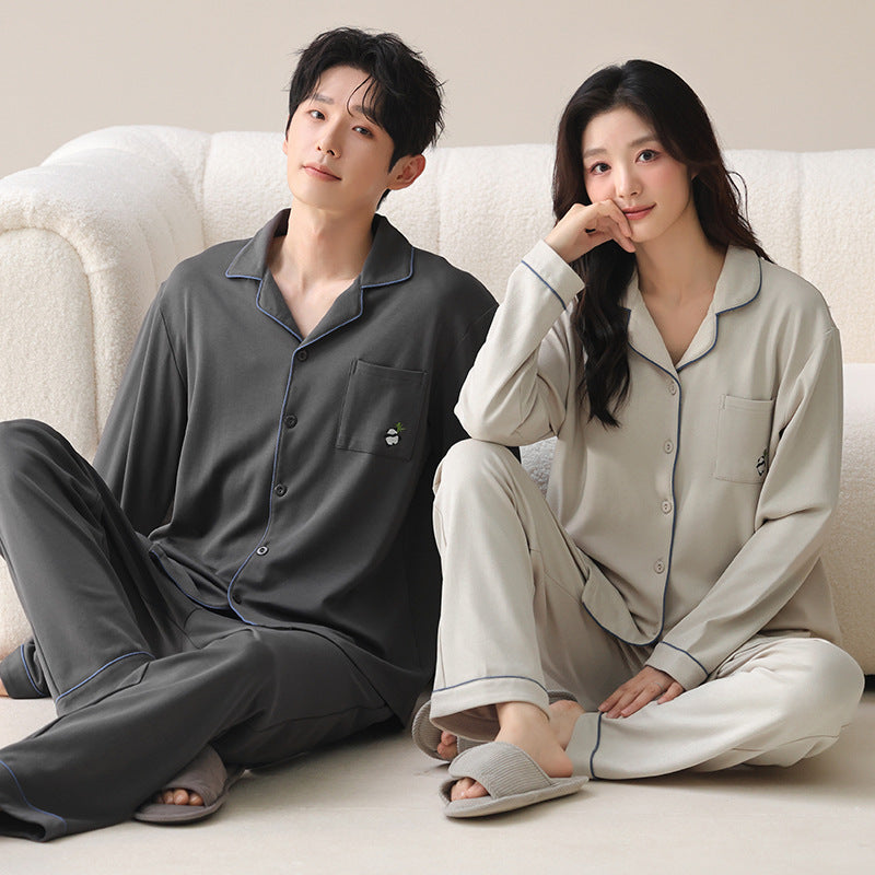 Couple collar men and women can wear outerwear set