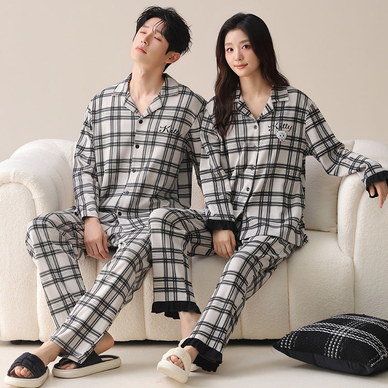 Couple collar men and women can wear outerwear set