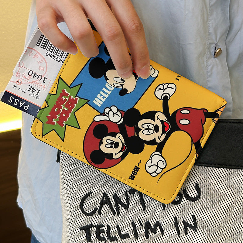 Cute card holder ID bag protective cover multi cartoon passport clip functional card for overseas travel storage