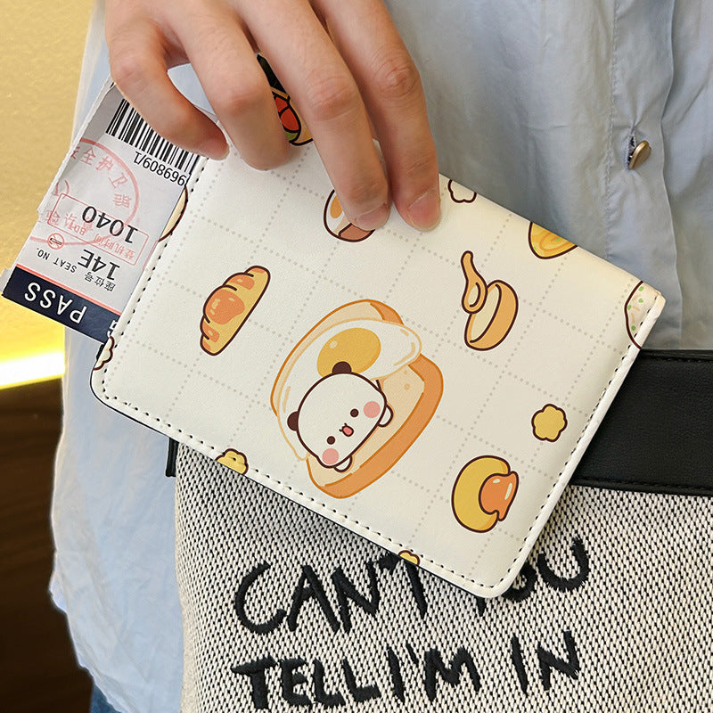 One Two Cloth Cute Passport Holder ID Wallet Protective Case Multi-Functional Card Holder Travel Organizer for International Trips Portable Storage