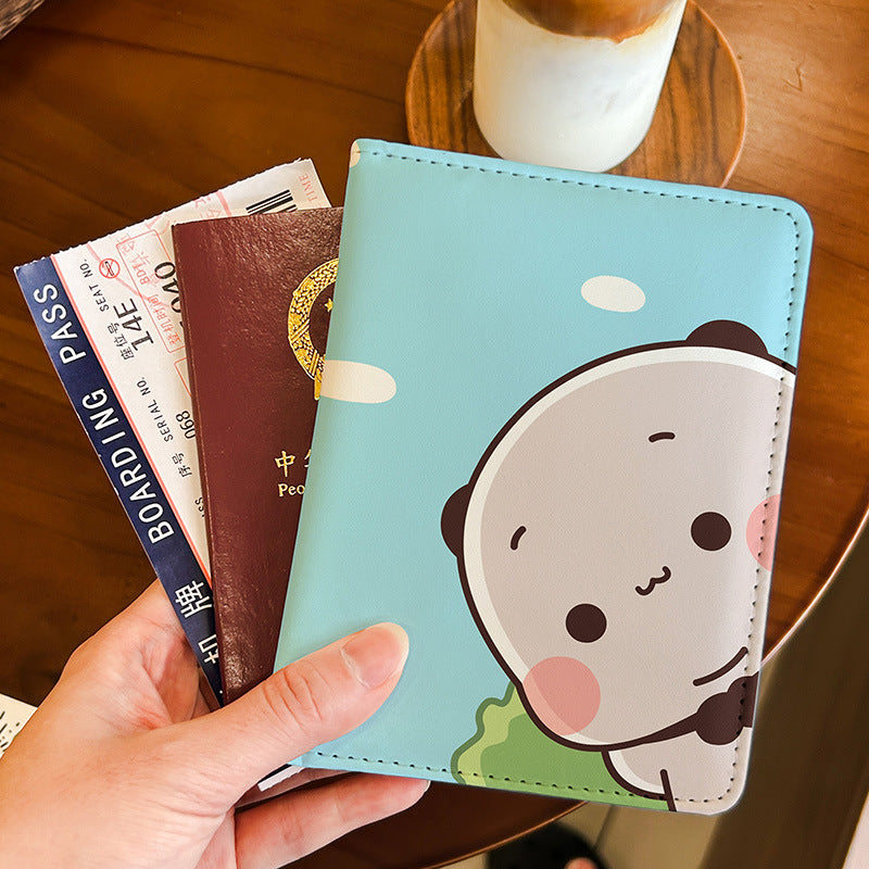 One Two Cloth Cute Passport Holder ID Wallet Protective Case Multi-Functional Card Holder Travel Organizer for International Trips Portable Storage