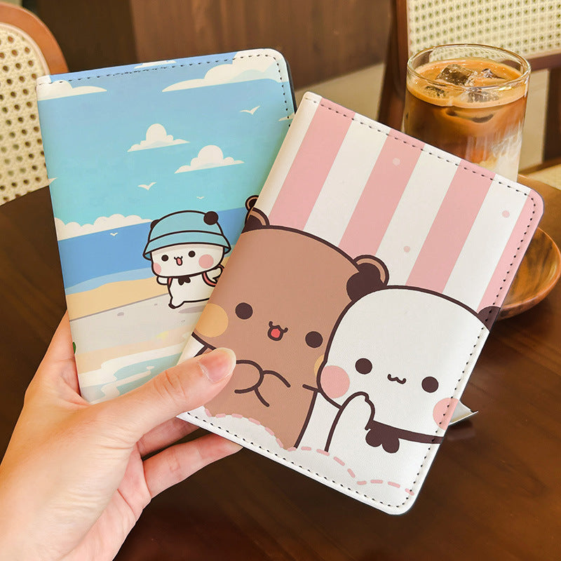 One Two Cloth Cute Passport Holder ID Wallet Protective Case Multi-Functional Card Holder Travel Organizer for International Trips Portable Storage