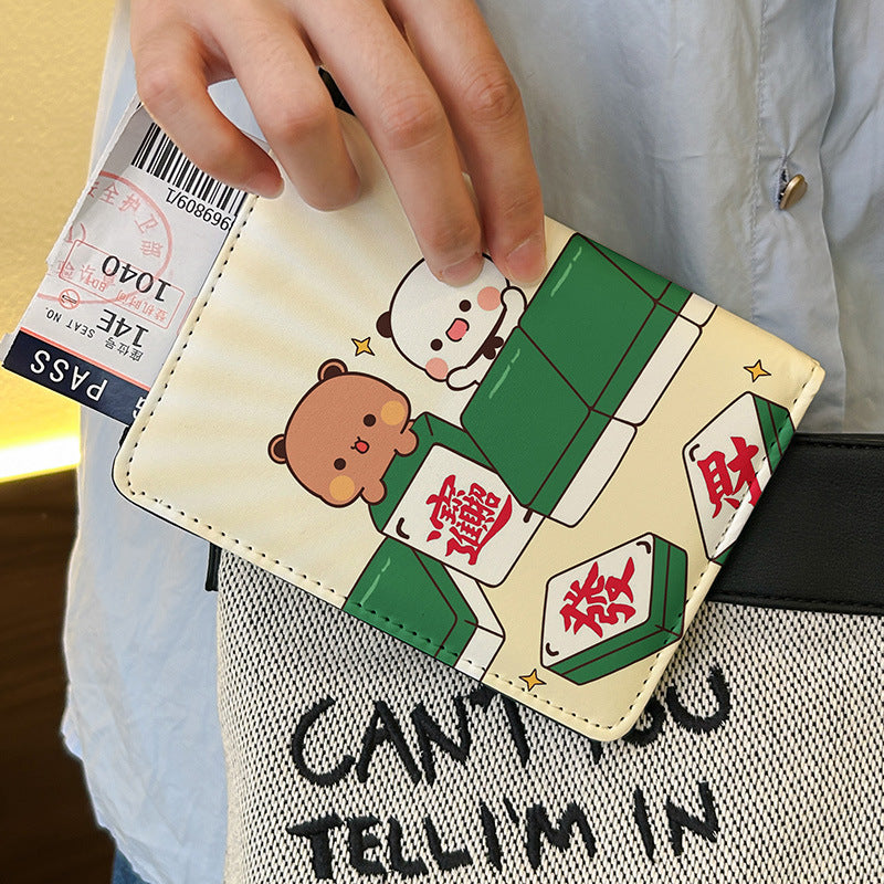 One Two Cloth Cute Passport Holder ID Wallet Protective Case Multi-Functional Card Holder Travel Organizer for International Trips Portable Storage